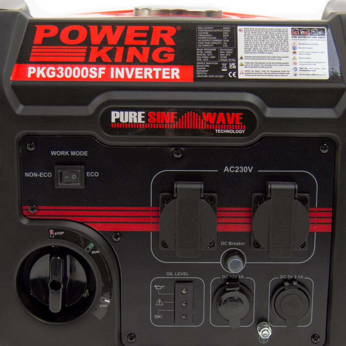 PowerKing 2800w 3.5kVA Petrol Inverter Generator PKG3000SF - Image 4