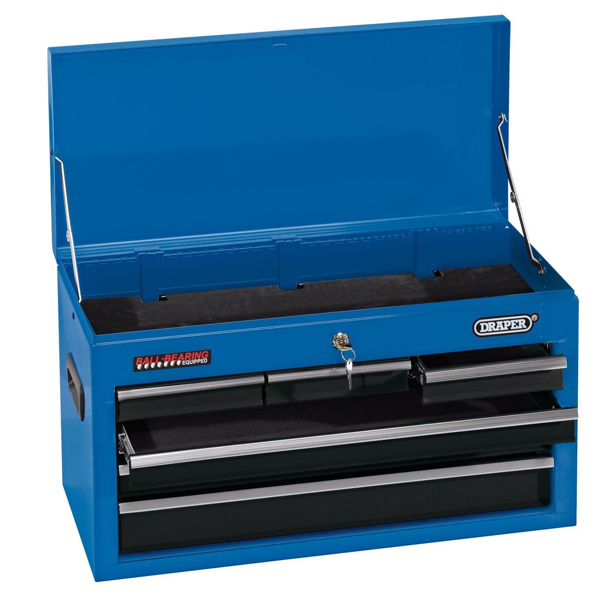 Draper Tool Chest, 6 Drawer, 26", Blue - Image 1