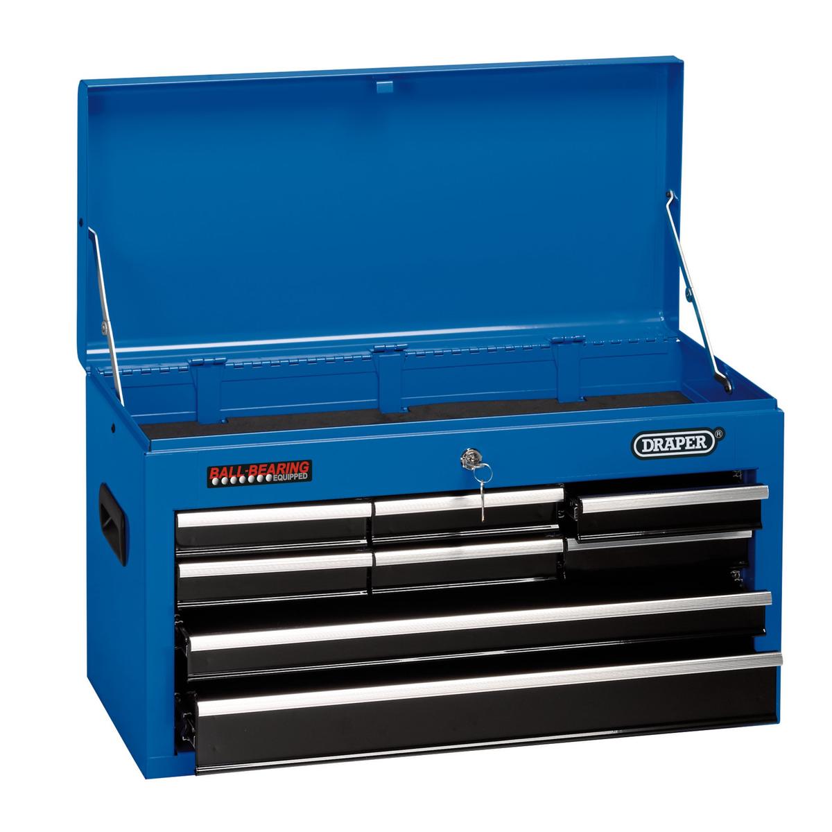 Draper Tool Chest, 8 Drawer, 26", Blue - Image 1