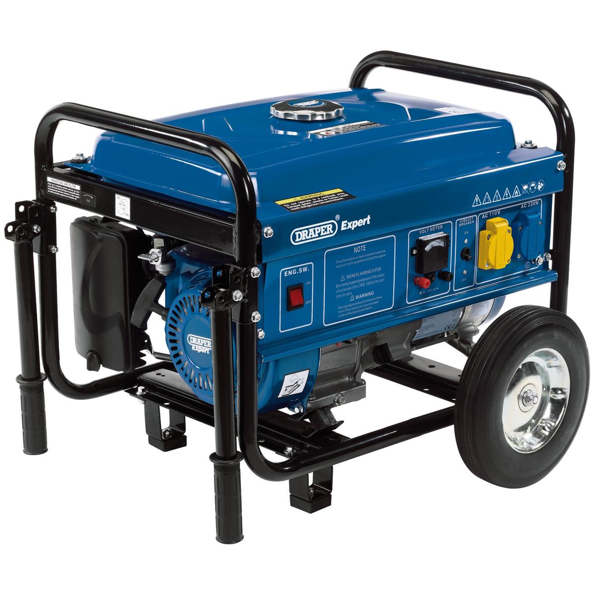 Draper Expert Petrol Generator with Wheels, 2000W - Image 1