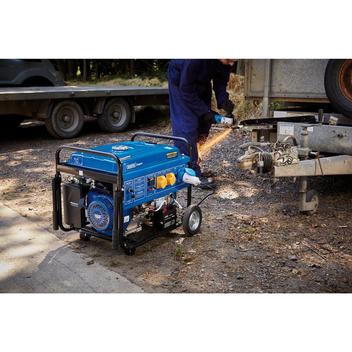 Draper Expert Petrol Generator with Wheels, 6000W - Image 2