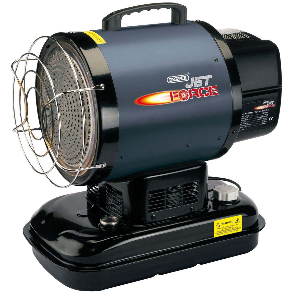 Draper Jet Force Infrared Diesel and Kerosene Space Heater, 60,000 BTU/17kW - Image 1