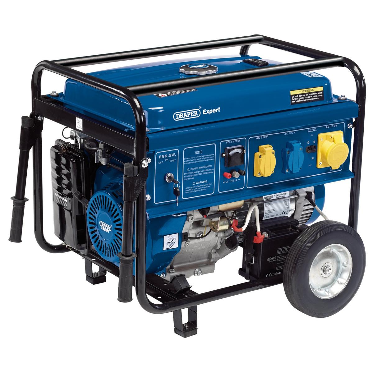 Draper Expert Petrol Generator with Wheels, 4000W - Image 1