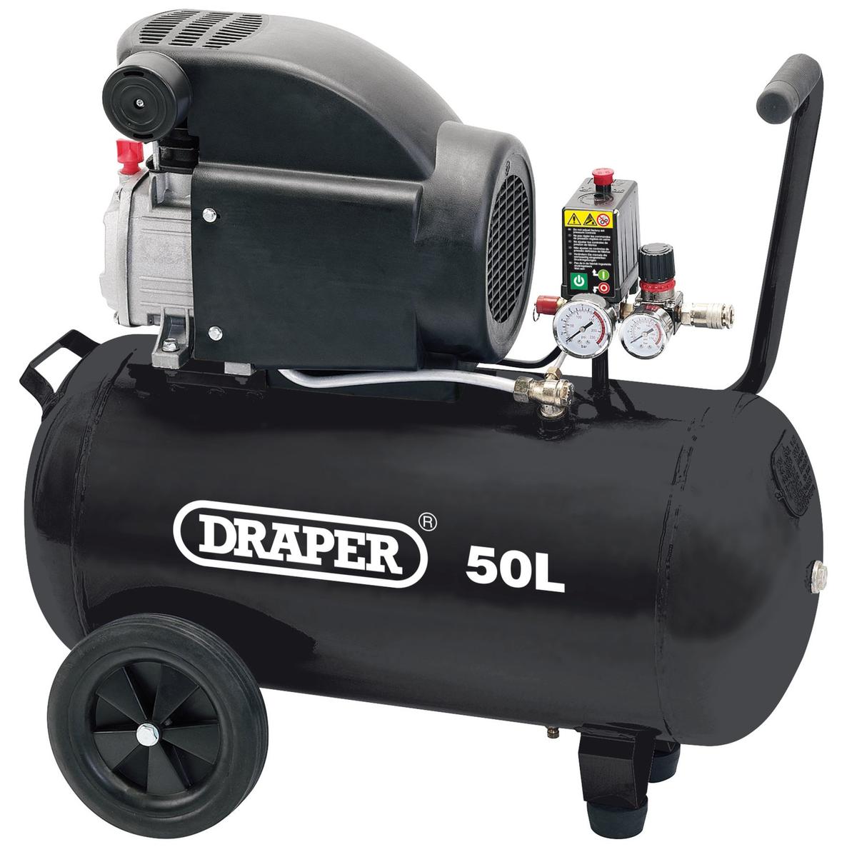 Draper 50L Direct Drive Air Compressor, 1.5kW/2hp - Image 1