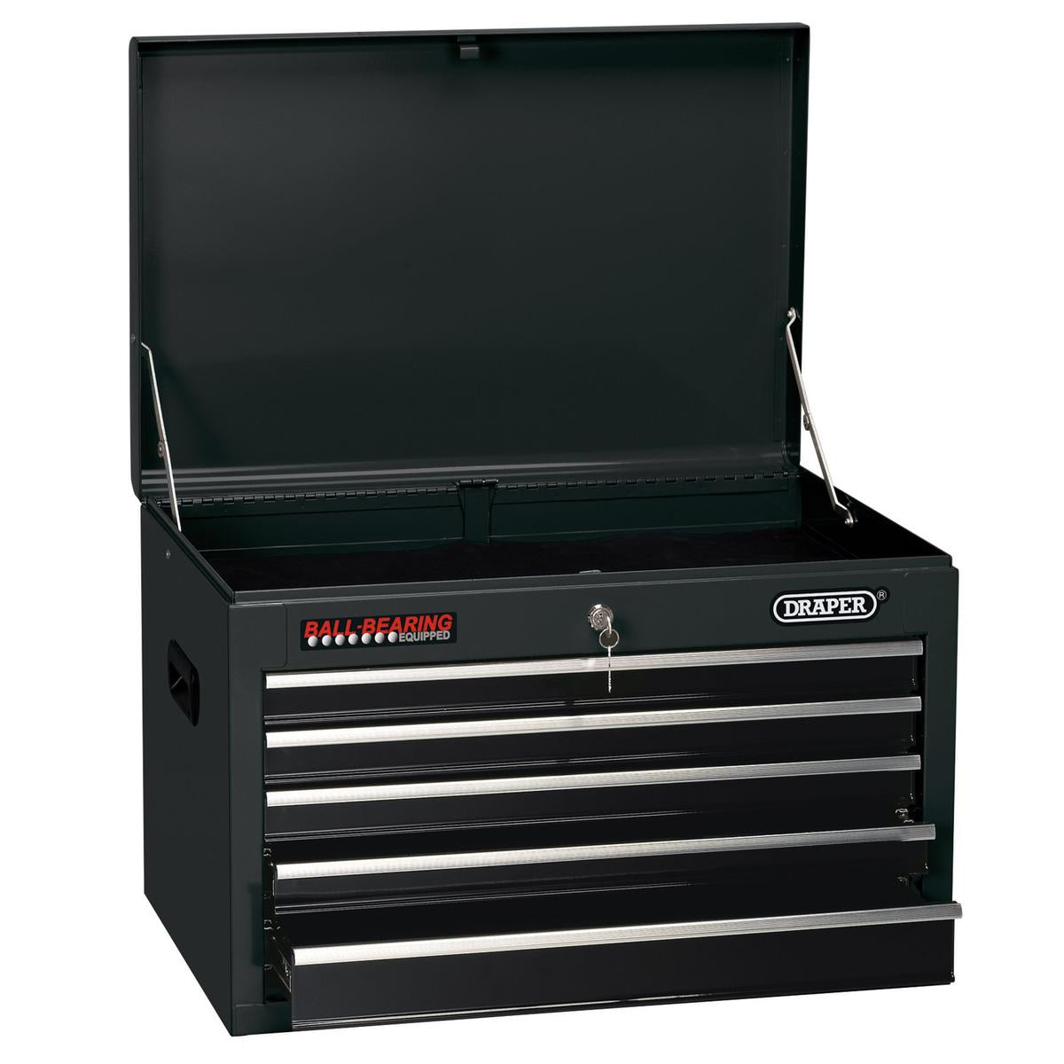 Draper Tool Chest, 5 Drawer, 26", Black - Image 1