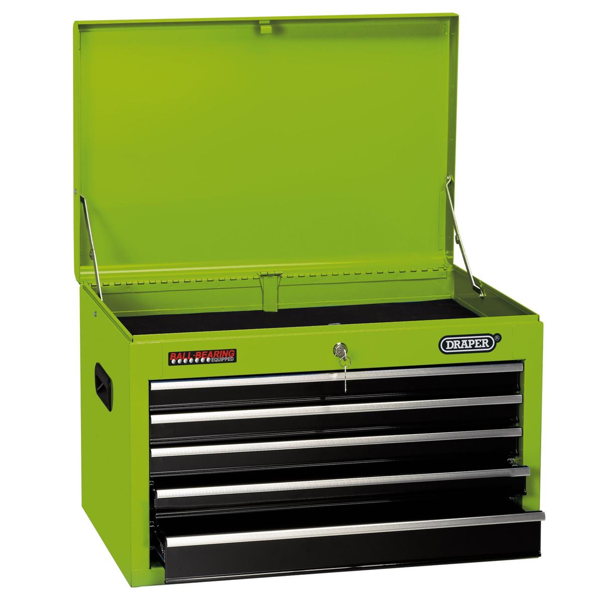 Draper Tool Chest, 5 Drawer, 26", Green - Image 1