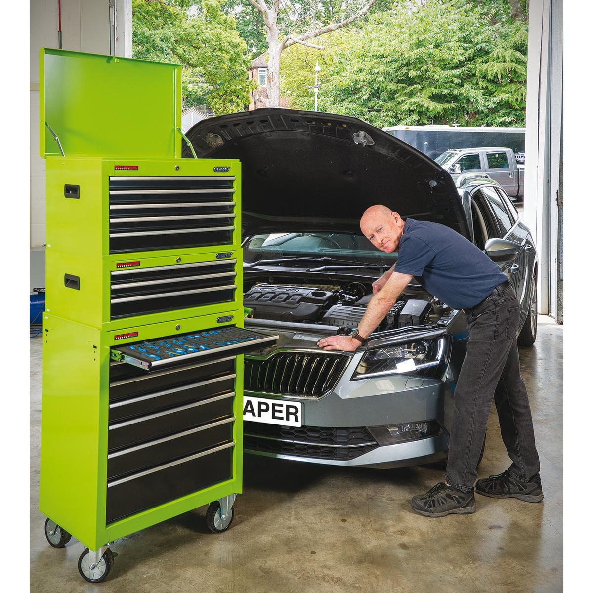 Draper Tool Chest, 5 Drawer, 26", Green - Image 2