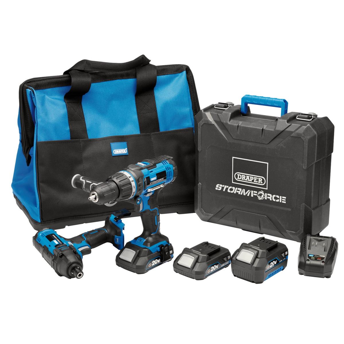 Draper Storm Force 20V Cordless Impact Kit (7 Piece) - Image 1