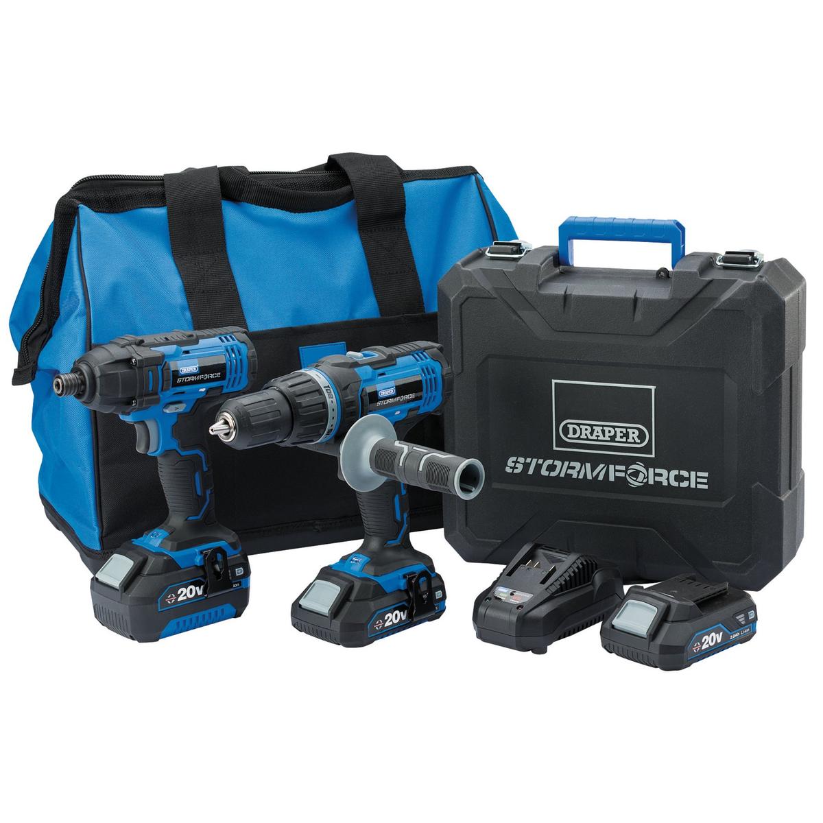 Draper Storm Force 20V Cordless Impact Kit (7 Piece) - Image 2