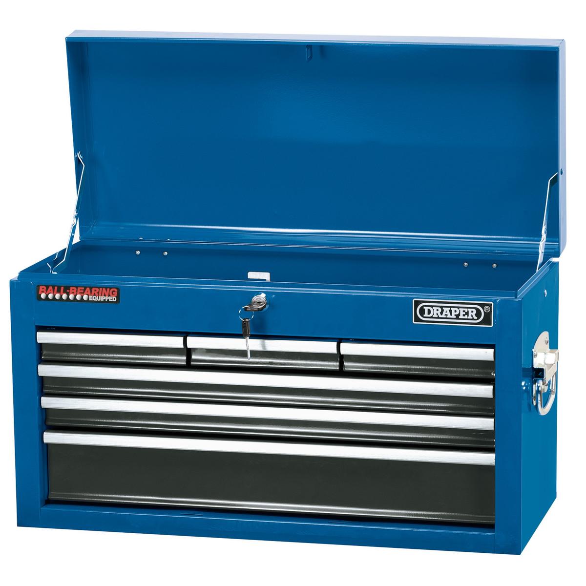 Draper Narrow Tool Chest, 6 Drawer, 24", Blue - Image 2