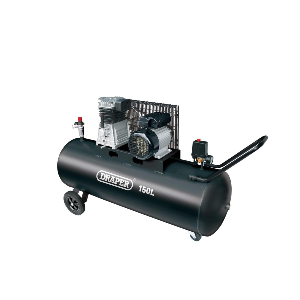 Draper 150L Belt-Driven Air Compressor, 2.2kW/3hp - Image 1