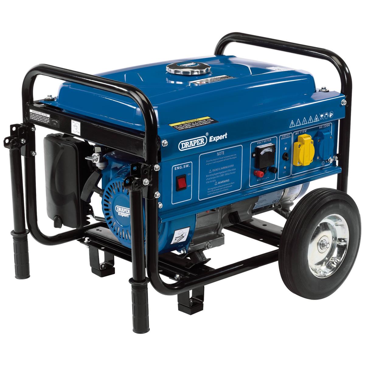 Draper Expert Petrol Generator with Wheels, 2500W - Image 1