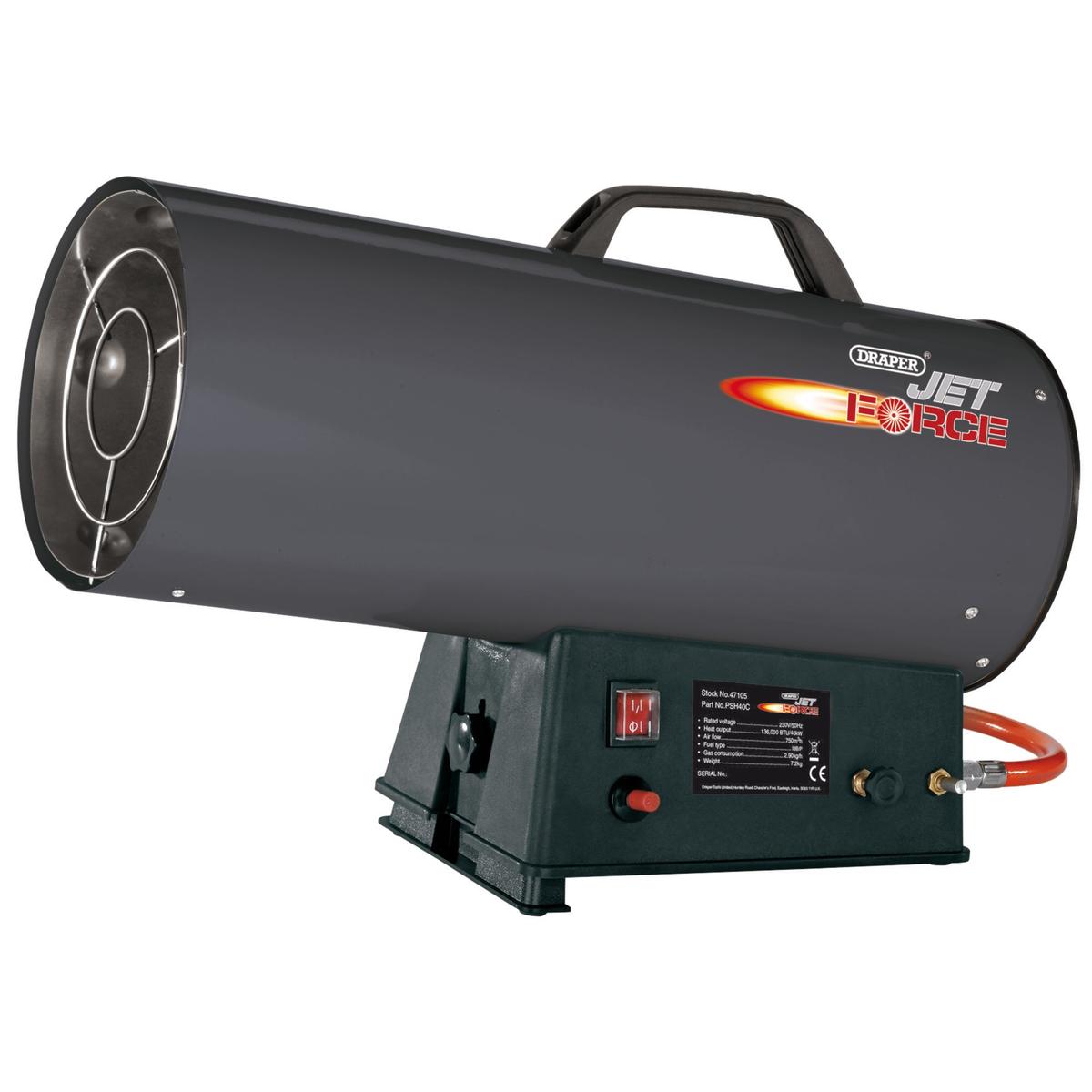 Draper Jet Force Propane Space Heater, 136,000 BTU/40 kW - Image 1