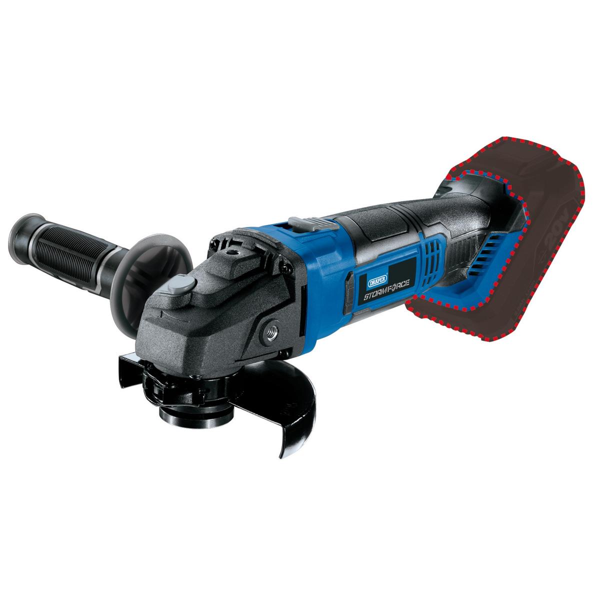 Draper Storm Force 20V Angle Grinder, 115mm (Sold Bare) - Image 1