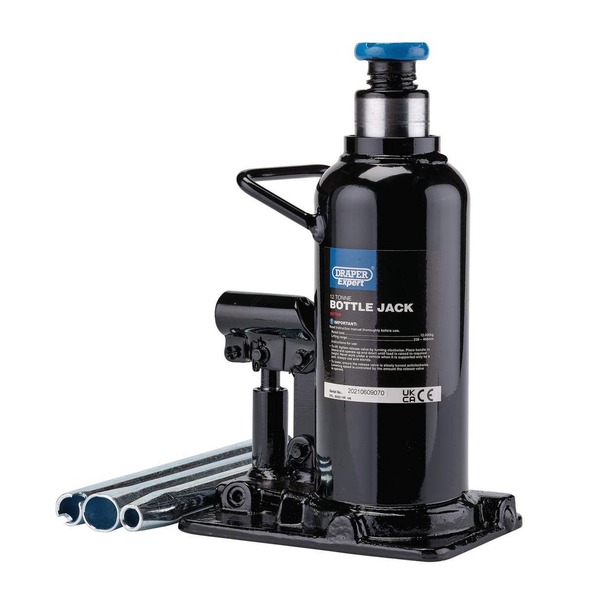 Draper Expert Hydraulic Bottle Jack, 12 Tonne - Image 1