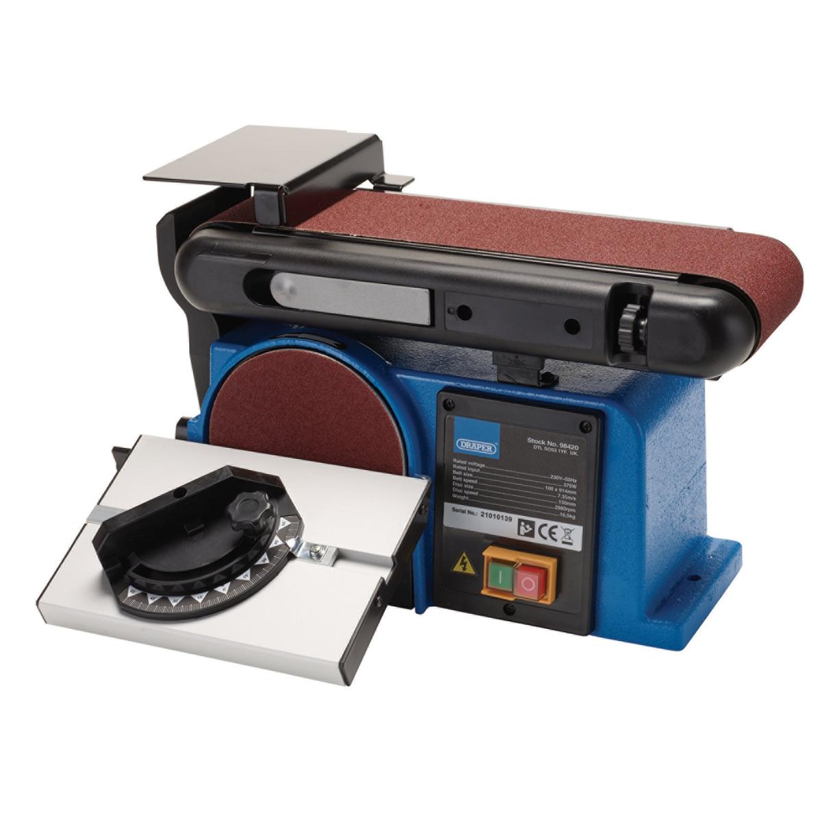 Draper 230V Belt and Disc Sander, 370W - Image 1