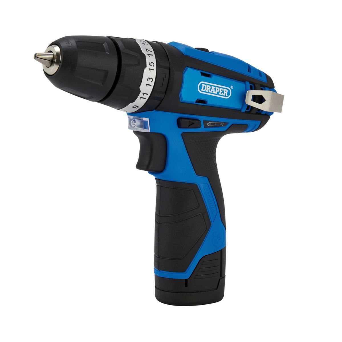 Draper 12V Combi Drill & Impact Driver, 2 x 1.5Ah Batteries, 1 x Fast Charger - Image 2