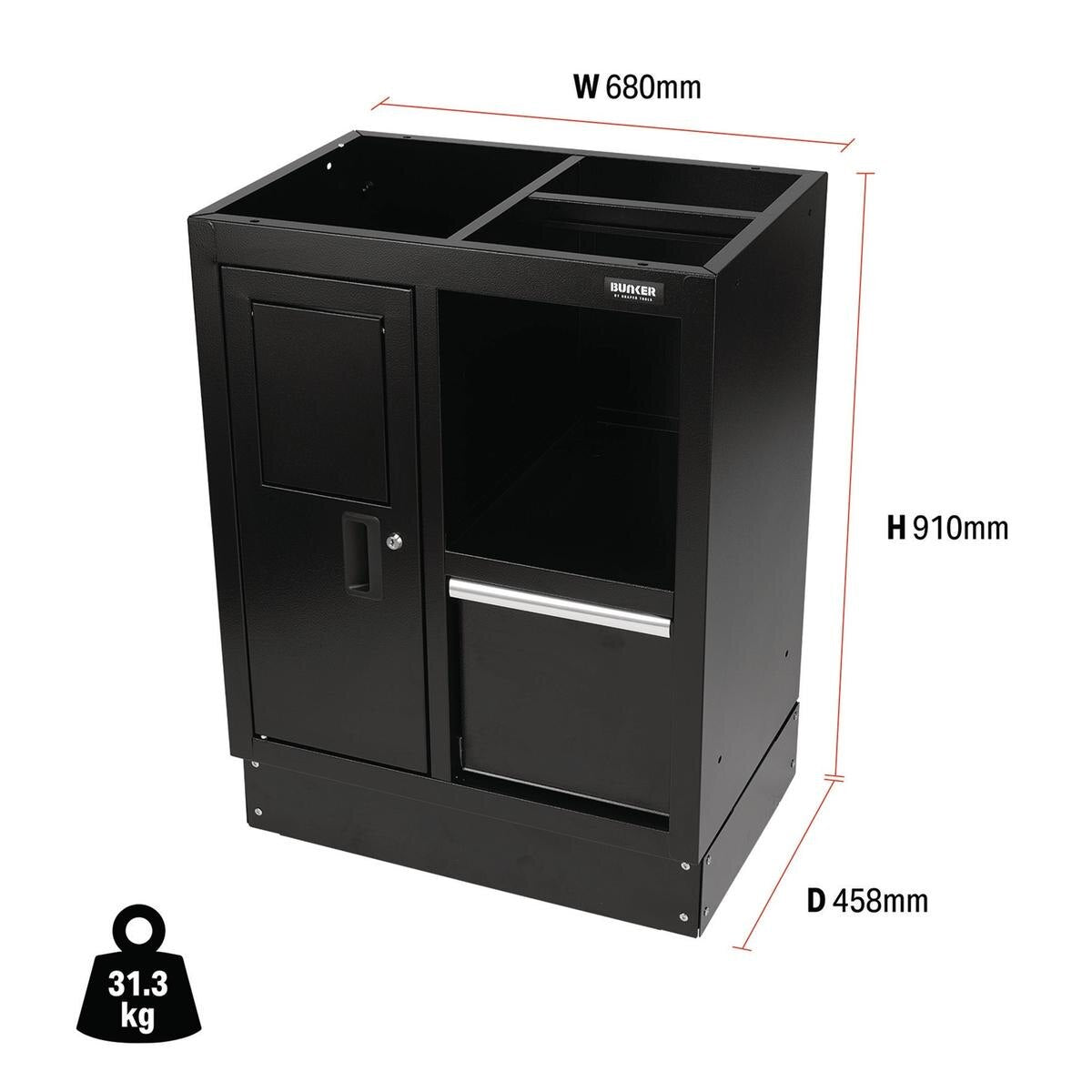 BUNKER Modular Multi-Function Floor Cabinet, 680mm - Image 2