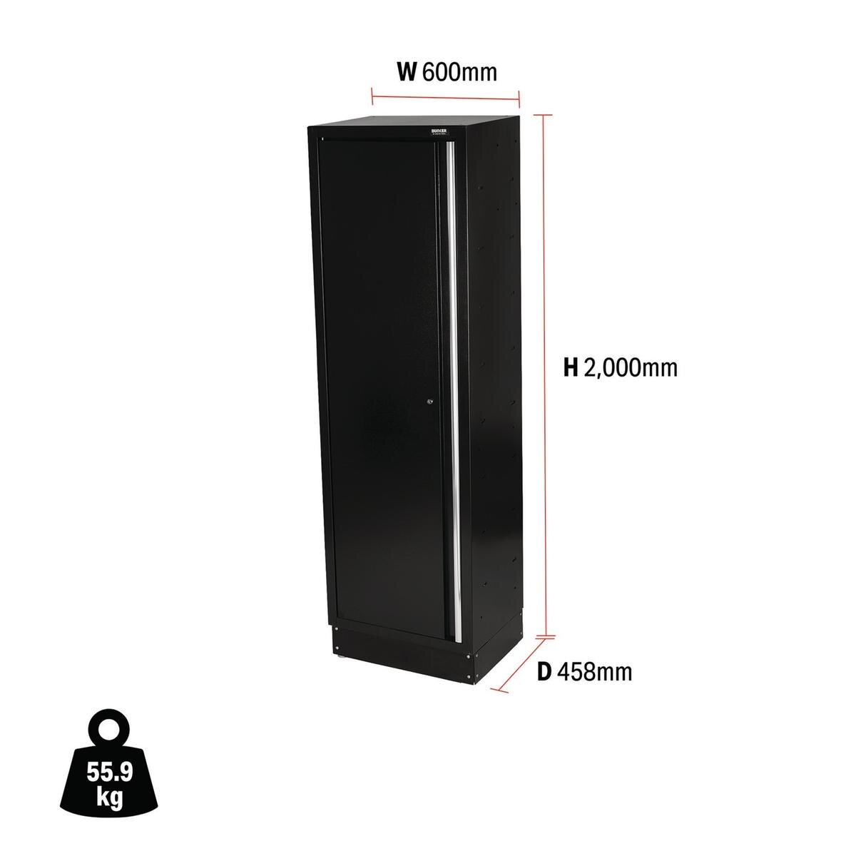 BUNKER Modular Tall Floor Cabinet, 1 Door, 600mm - Image 2