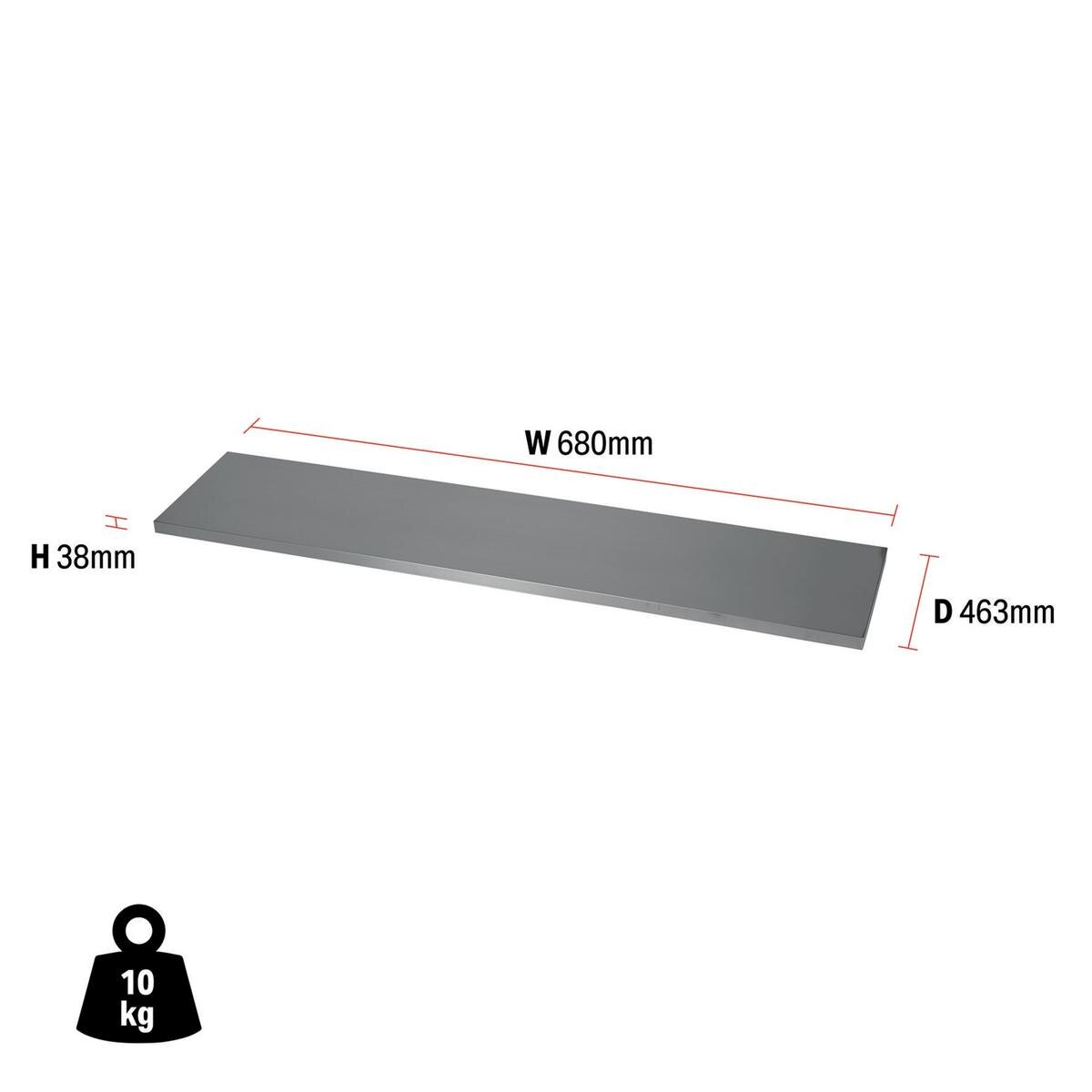 BUNKER Modular Stainless Steel Worktop, 680mm - Image 2