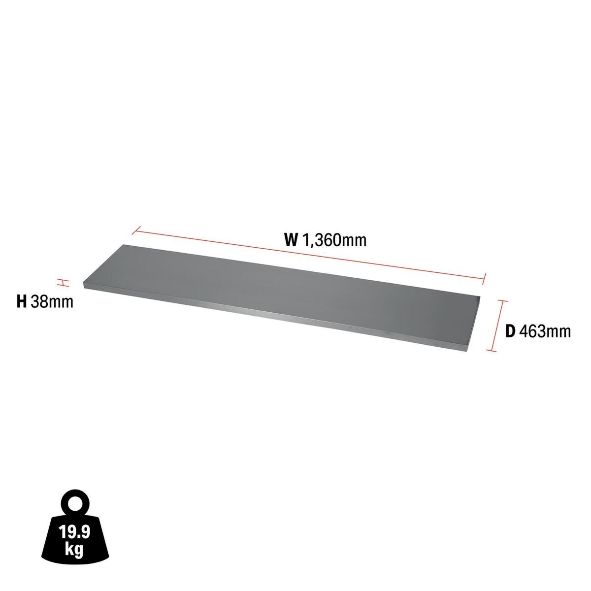 BUNKER Modular Stainless Steel Worktop, 1360mm - Image 2