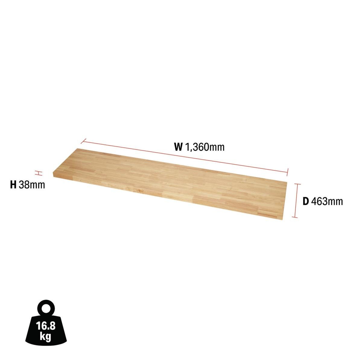 BUNKER Modular Hardwood Worktop, 1360mm - Image 2