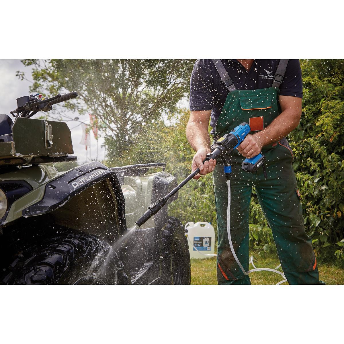 Draper D20 20V Pressure Washer, D20 20V Wireless Speaker, 1 x 2.0Ah, 1 x 3.0Ah, 1 x Fast Charger - Image 2