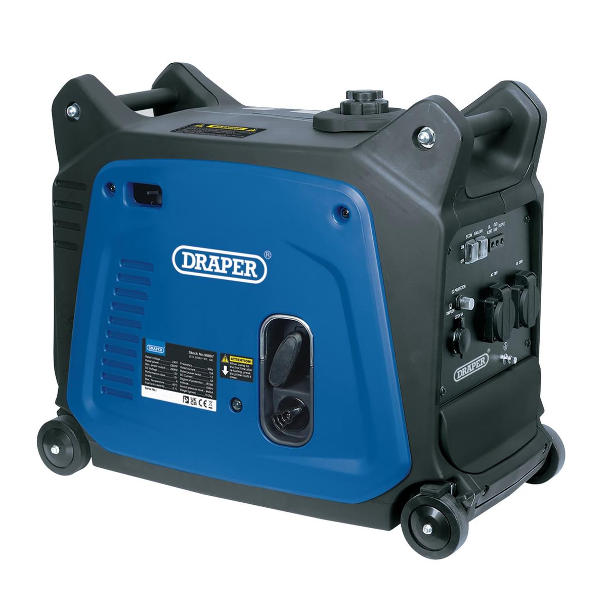 Draper Petrol Inverter Generator, 2300W - Image 1