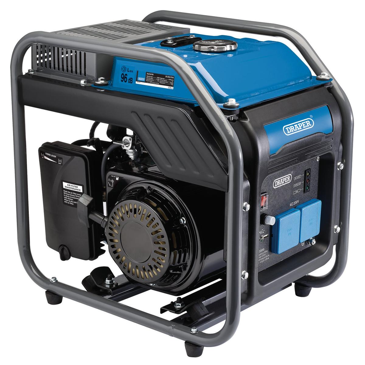 Draper Petrol Open Frame Inverter Generator, 2800W - Image 2