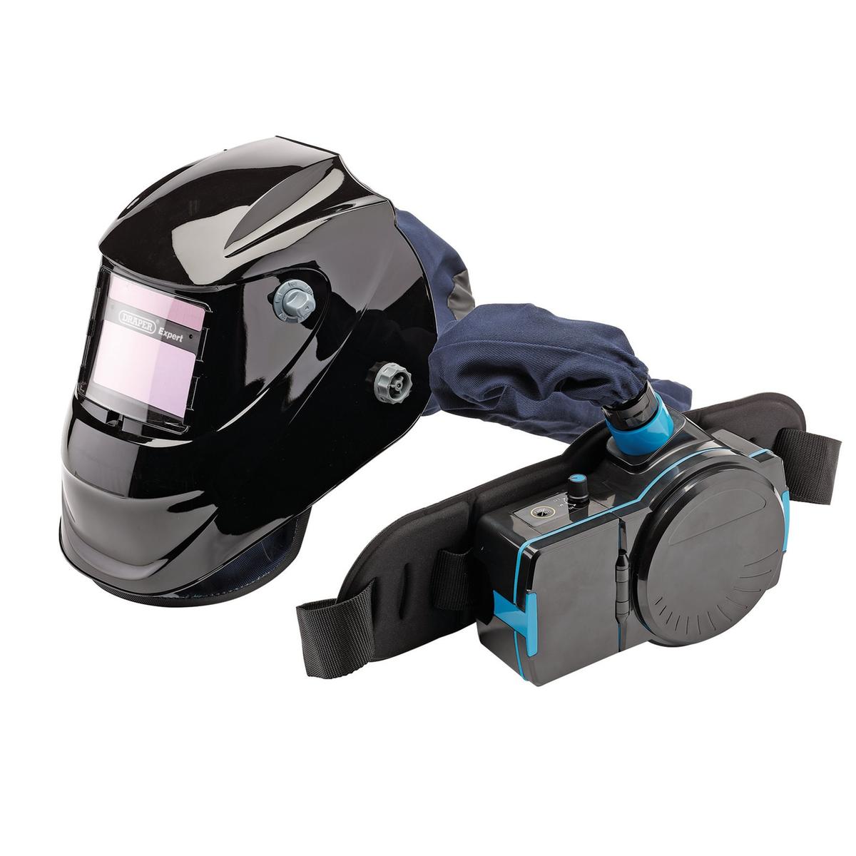 Draper Expert Air-Fed PAPR Auto-Darkening Welding Helmet, Black - Image 1