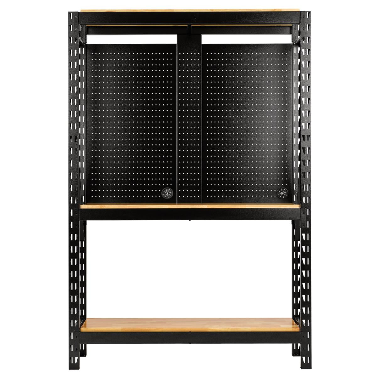 BUNKER 17 Piece Modular 3 Tier Racking with Hardwood Shelving and Pegboards, 1500mm - Image 2