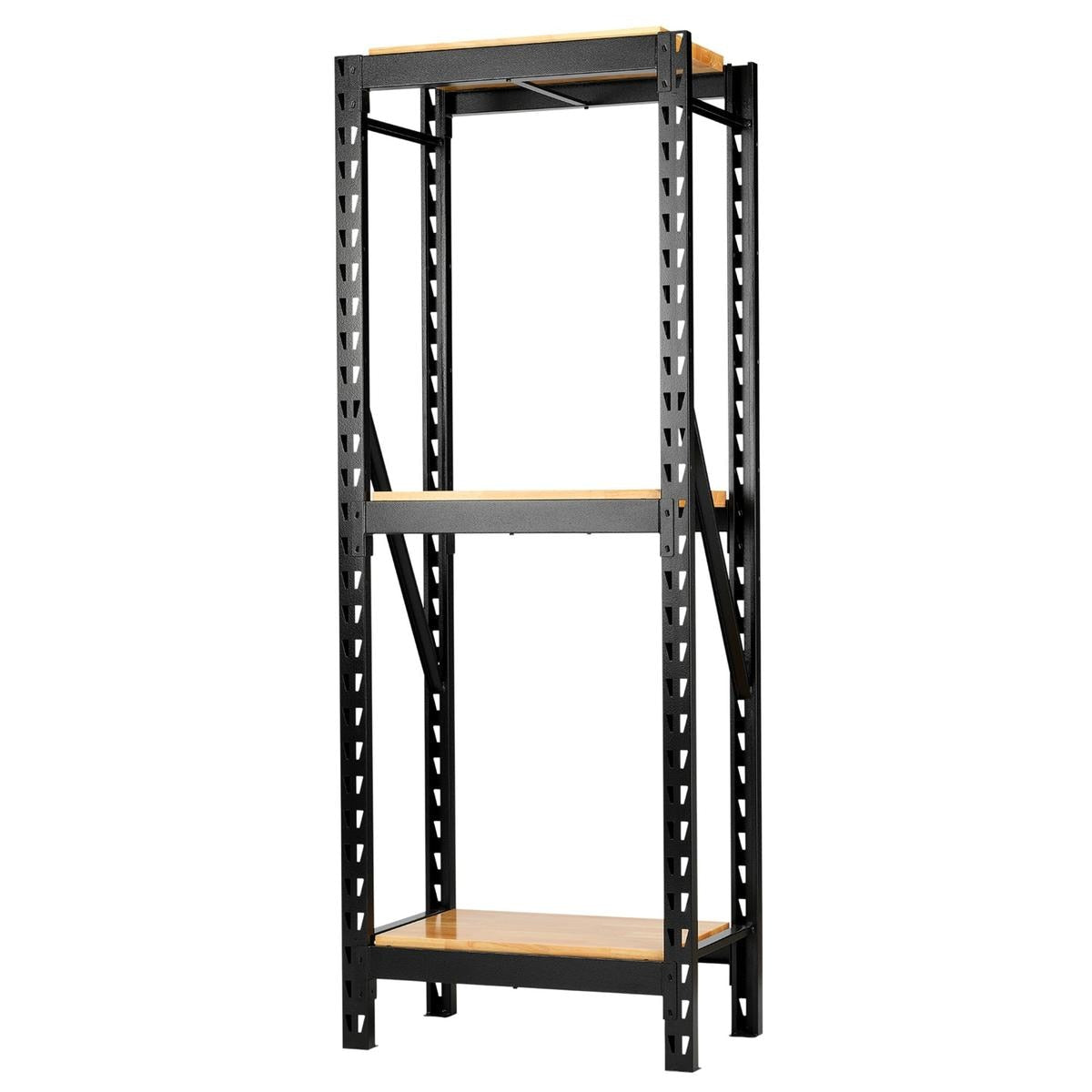 BUNKER 14 Piece Modular 3 Tier Racking with Hardwood Shelving, 750mm - Image 1