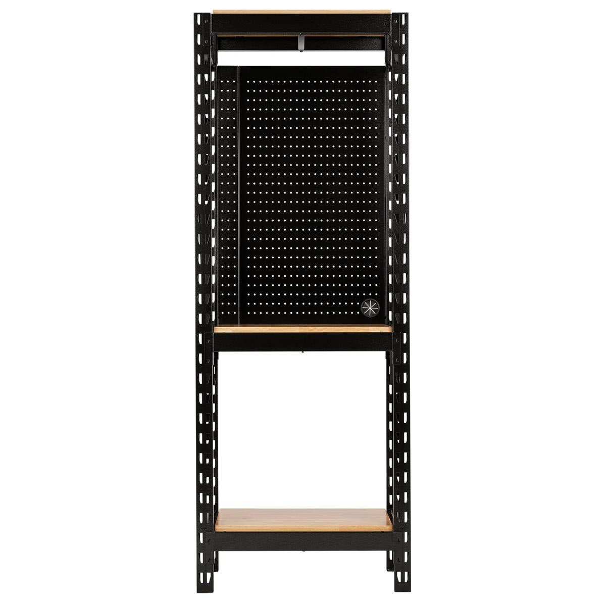 BUNKER 17 Piece Modular 3 Tier Racking with Hardwood Shelving and Pegboards, 750mm - Image 2