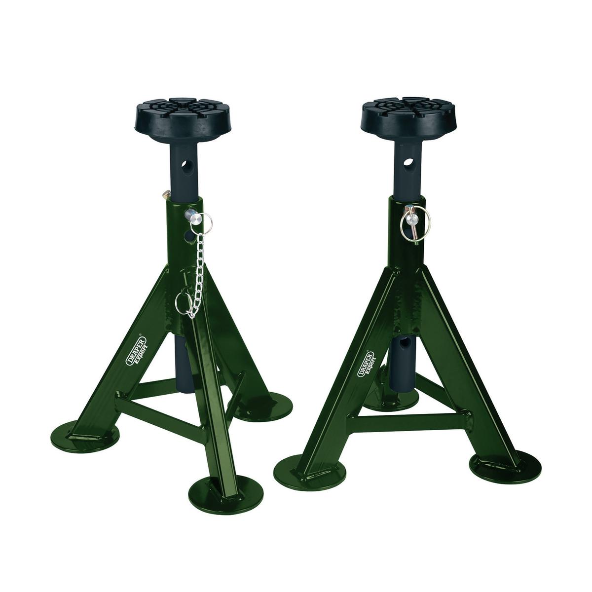 Draper Expert Axle Stands, 3 Tonne, Green (Pair) - Image 1