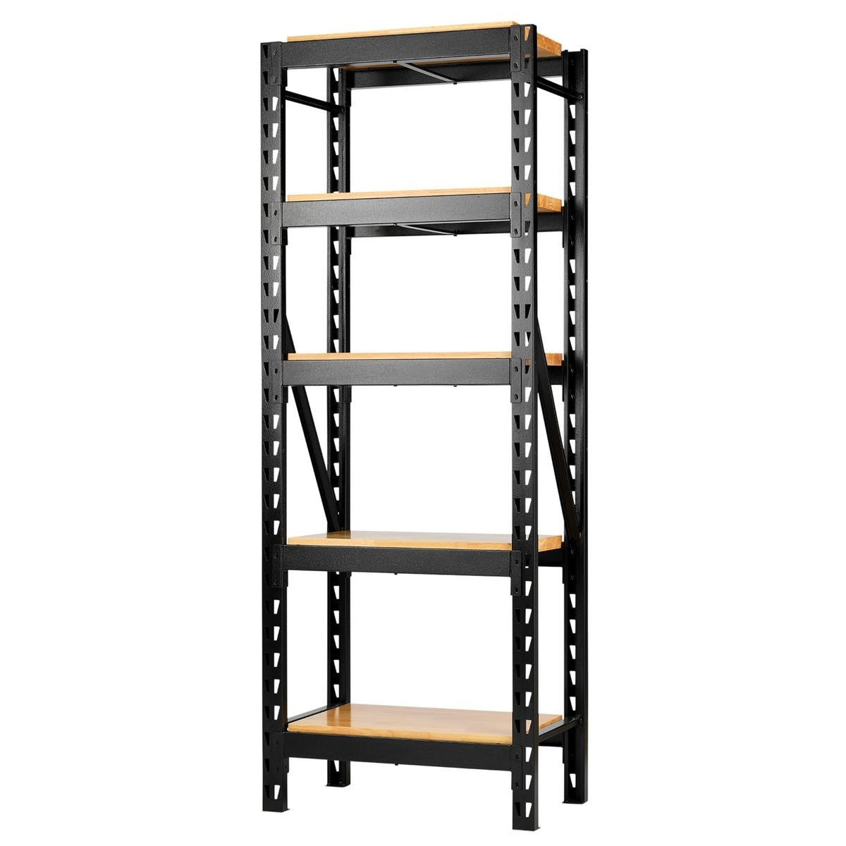 BUNKER 22 Piece Modular 5 Tier Racking with Hardwood Shelving, 750mm - Image 1