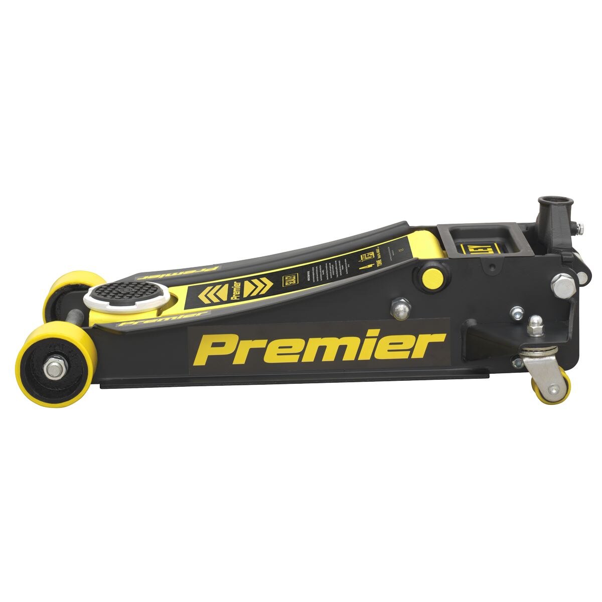 Sealey Premier Low Profile Trolley Jack with Rocket Lift 4 Tonne - Yellow - Image 2