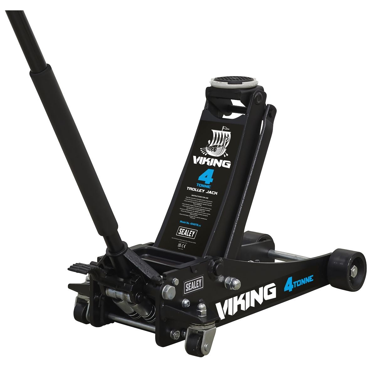 Sealey Viking Low Profile Professional Trolley Jack with Rocket Lift 4 Tonne - Image 1