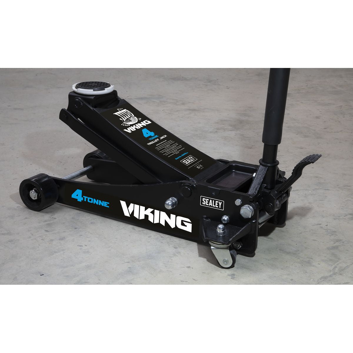 Sealey Viking Low Profile Professional Trolley Jack with Rocket Lift 4 Tonne - Image 4