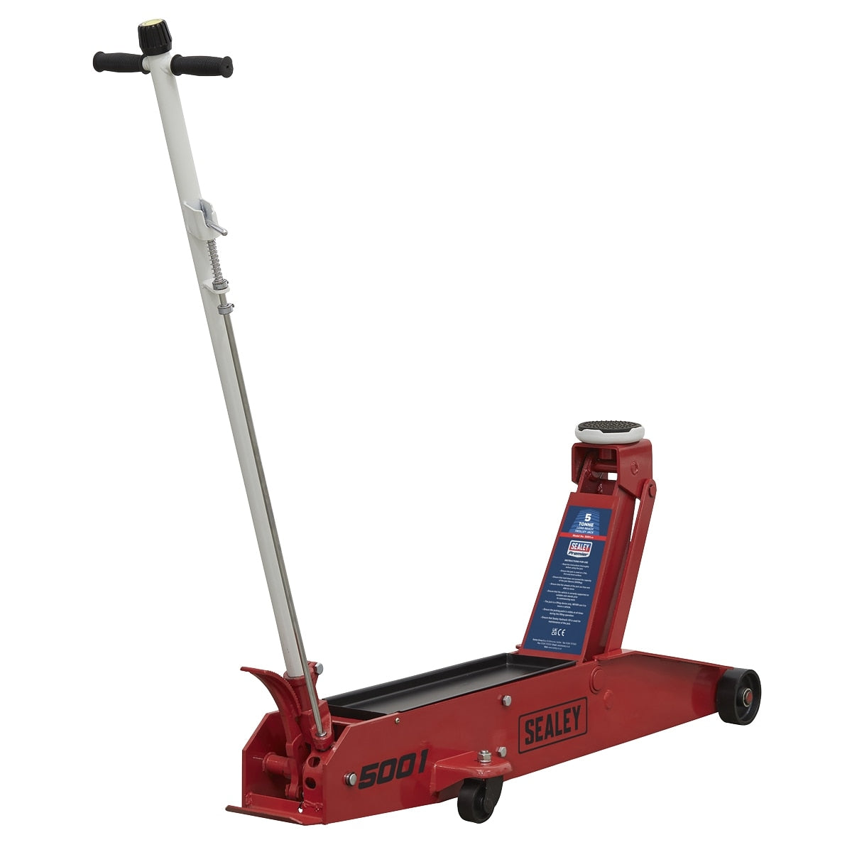 Sealey Premier Long Reach Trolley Jack 5 Tonne - Image 1