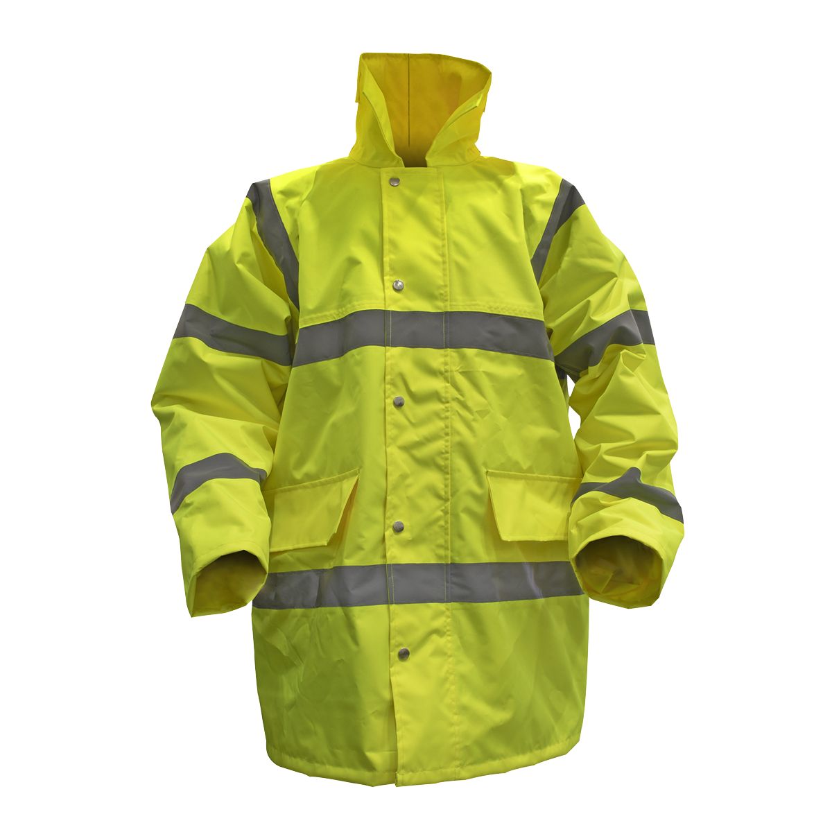 Sealey Worksafe Hi-Vis Yellow Jacket with Quilted Lining - Large - Image 1