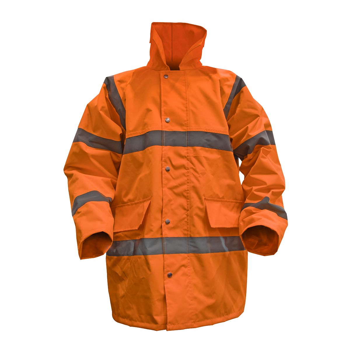 Sealey Worksafe Hi-Vis Orange Jacket with Quilted Lining - Large - Image 1