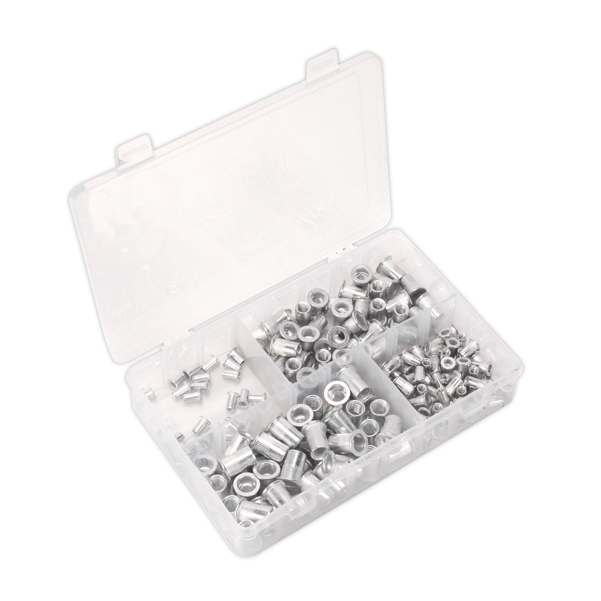 Sealey Threaded Insert (Rivet Nut) Splined Assortment M4-M8 200pc - Image 1