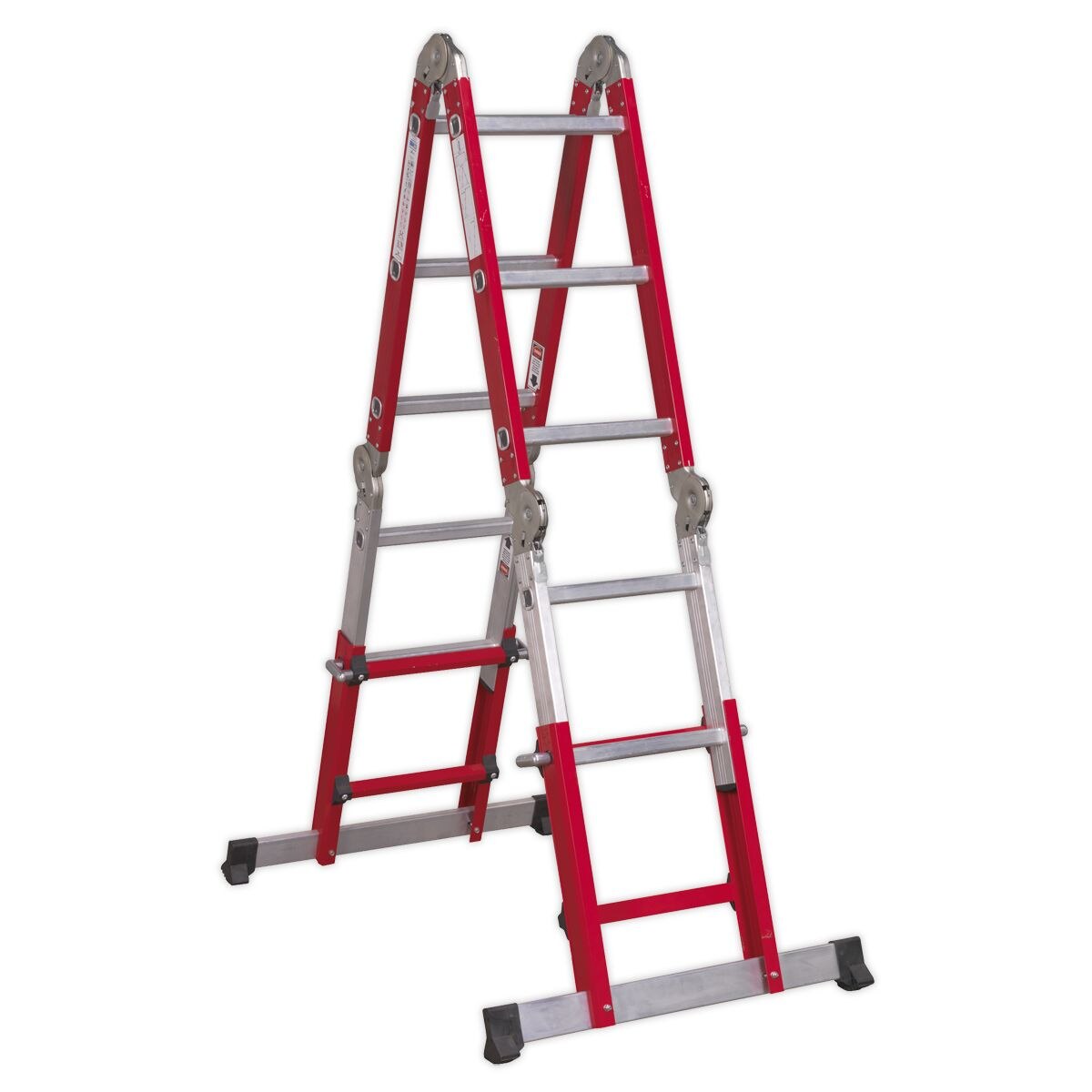 Sealey Multipurpose Ladder Adjustable Height Aluminium - BS EN 131 - Image 6