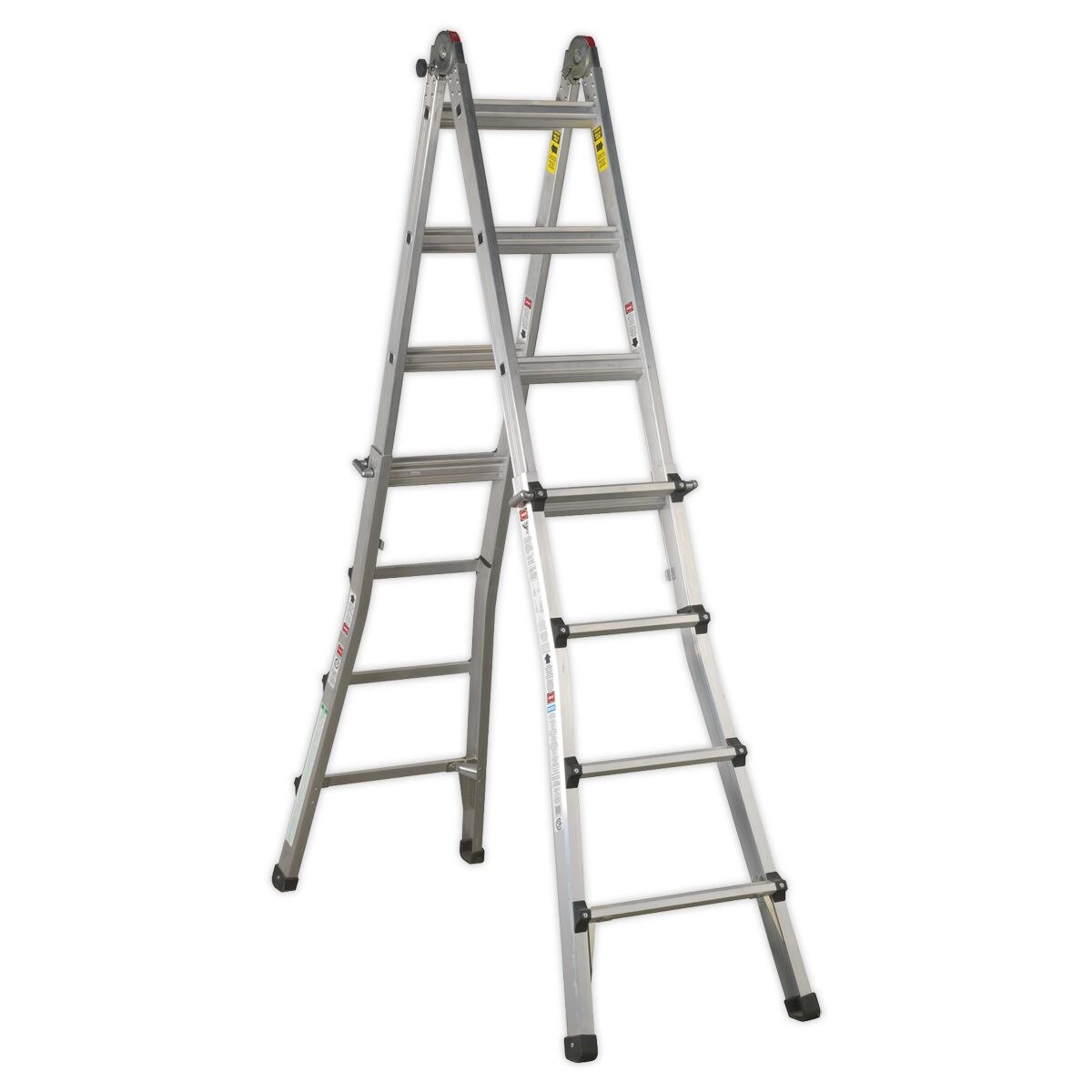 Sealey Telescopic Ladder Adjustable Height 4-Way Aluminium - BS EN 131 - Image 2