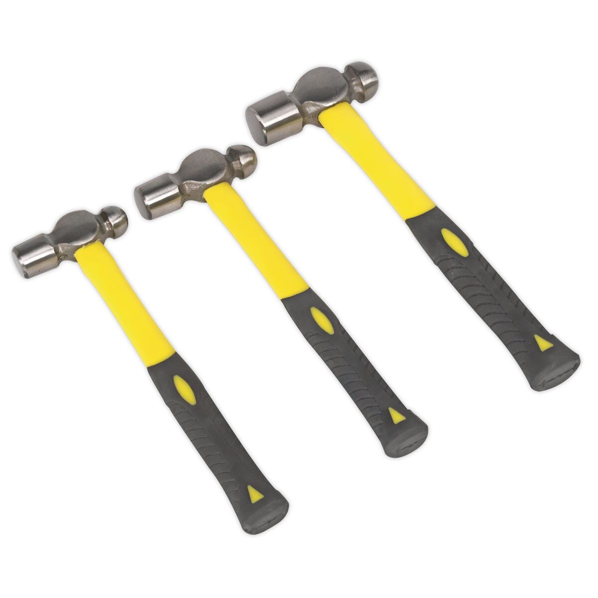 Sealey Ball Pein Hammer Set with Fibreglass Shafts 3pc - Image 2