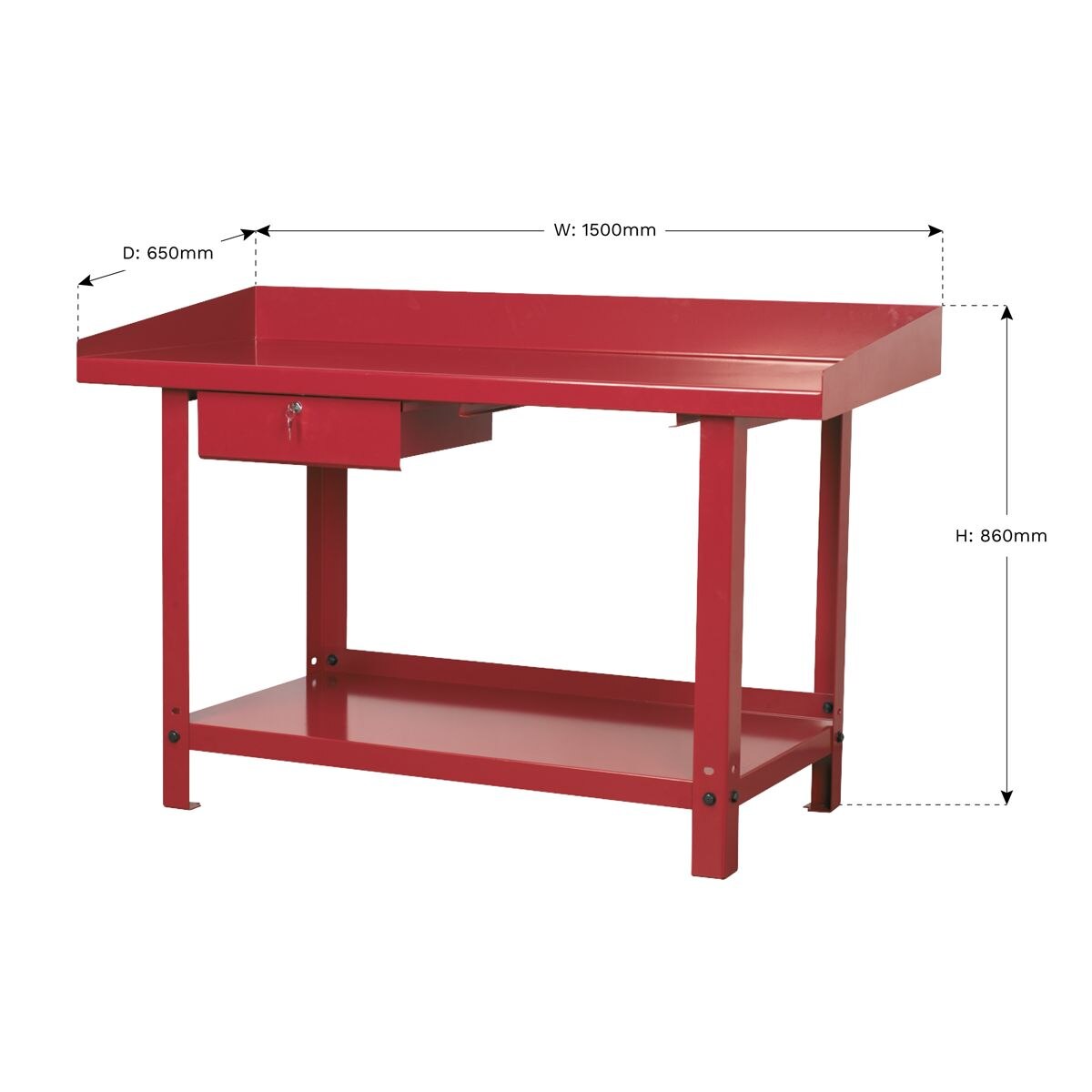 Sealey Steel Workbench with Drawer 1.5m - Image 2