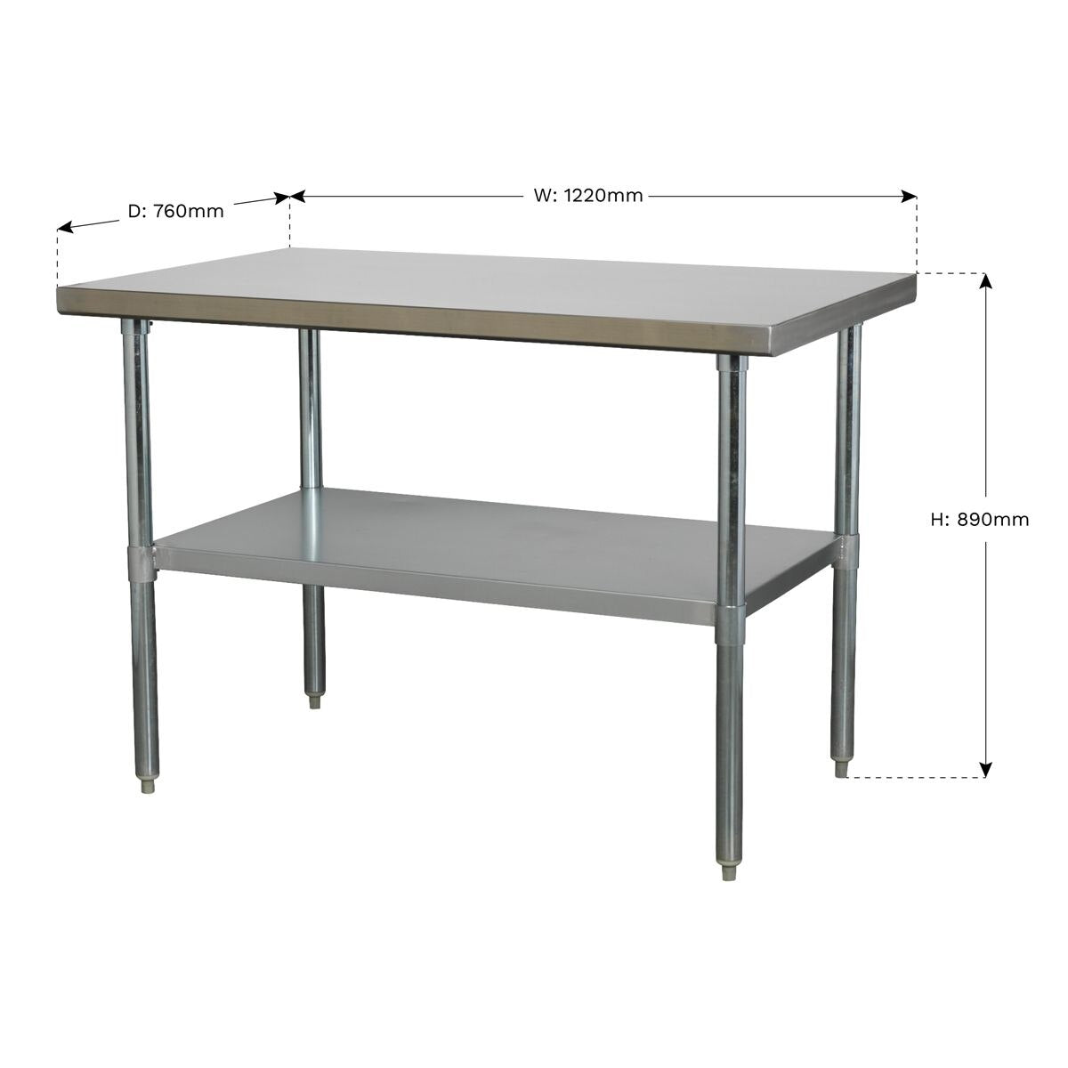 Sealey Stainless Steel Workbench 1.2m - Image 2