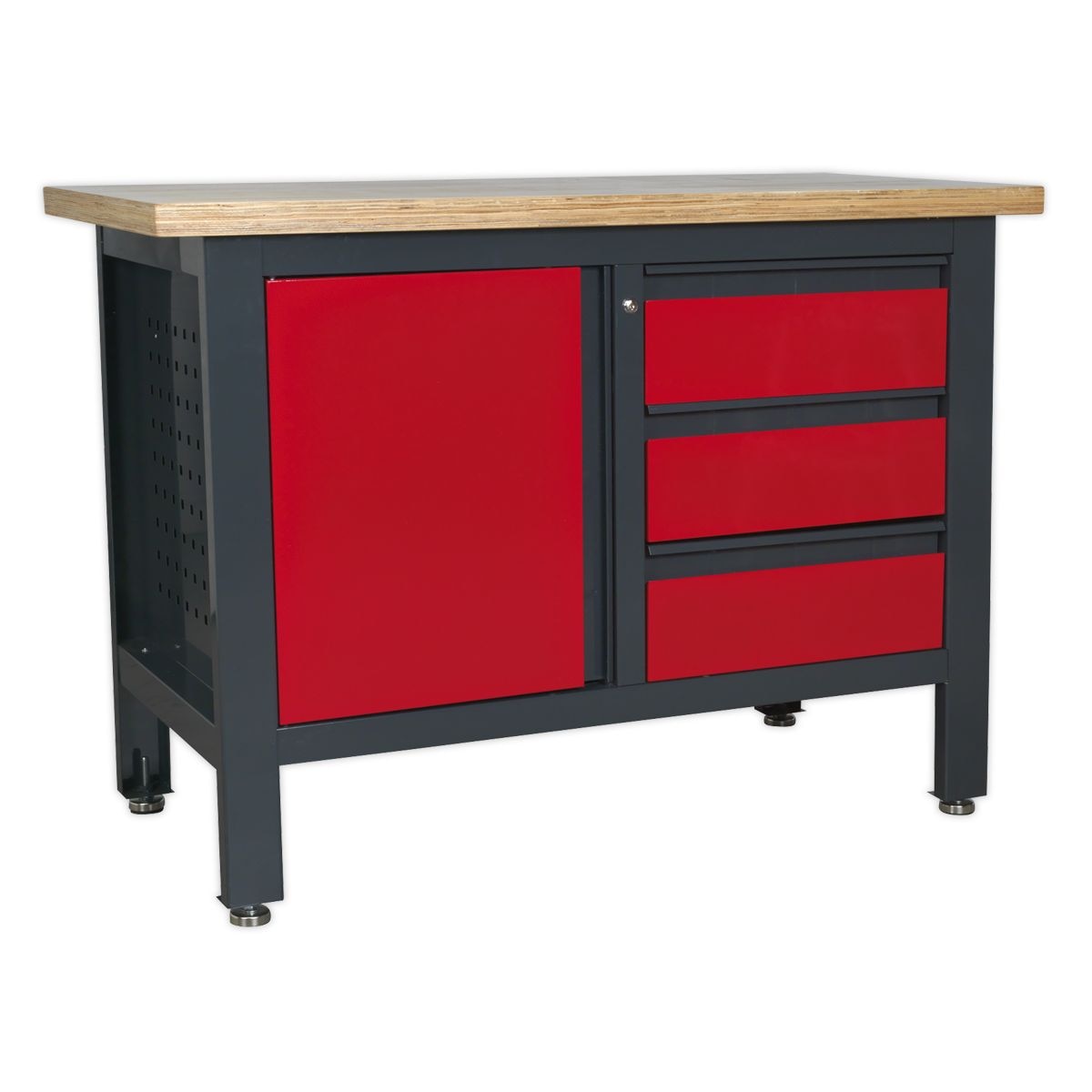 Sealey Workbench with 3 Drawers & Cupboard - Image 1