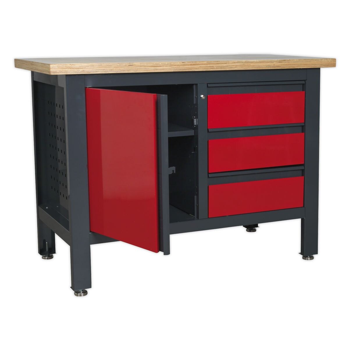 Sealey Workbench with 3 Drawers & Cupboard - Image 3