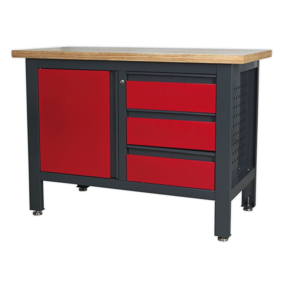 Sealey Workbench with 3 Drawers & Cupboard - Image 4